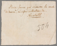L 00107
<br/>
Label met opschrift
<br/>
<em>Saussure, Horace-Bénédict de (1740-1799)</em>